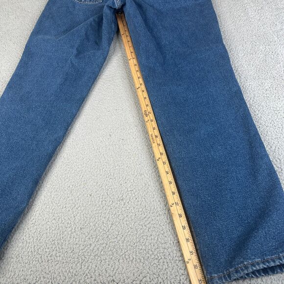 Eddie Bauer Jeans Womens 12T Tall Blue Relaxed Red Flannel Lined Outdoor Cowgirl - Picture 8 of 10